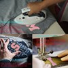 6 parches de felpilla rosa, letras bordadas, parches con purpurina,