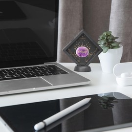 Amethyst Worry Stones, Gemstone Healing Crystal with Engraved Inspirational Word Thumb Palm Stones Inspirational Stones with Calming Gift for Women