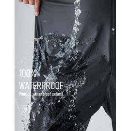 Town & Field Waterproof Overall Rain Pants, Heavy-Duty Rubber Bib, Unisex Fit Workwear for Industrial, Fishing, Farming, Black, 3X-Large