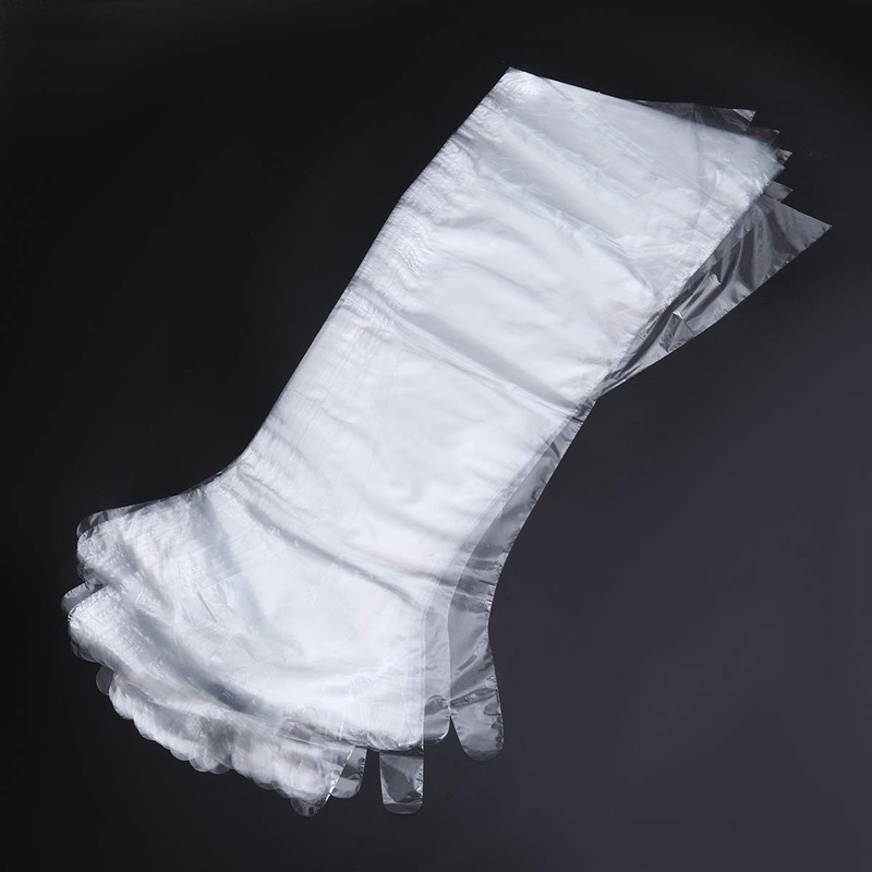 Healifty 50PCS Disposable Shoulder Length Gloves Long Arm Gloves Cattle