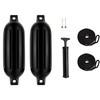 LEAP Boat Fender 2pcs G2 Black Inflatable Ribbed Boat Fender/Bumper