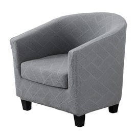 HAOYONG - Funda elástica para silla de club, 2 piezas, fundas para sillas de tina sólidas, fundas redondas suaves, extraíbles para sillones, fundas protectoras para muebles para sala de estar