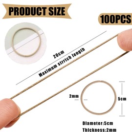 100 Pcs Small Hair Bands, 2mm Small Thin Elastic Hair Ties Seamless Ponytail Braids Holders,Bulk Hair Ties No Metal Gentle Elastics for Women Men Girls Kids (Beige)