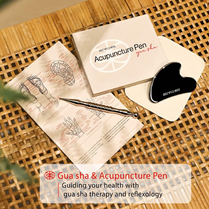 Rena Chris Stainless Steel Gua Sha and Acupuncture Pen, Manual