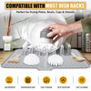 Luxet Silicone Dish Drying Mat with Built-in Drain Lip -