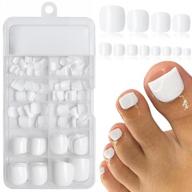 Solid Color Square Fake Toenails, 120pcs/set 12 Sizes Short Press on Toenails, Glossy False Toe Nails for Women Girls, Nail Supplies, Christmas Gift