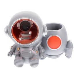 COHEALI Led Pen Cup Multi-Purpose Stationery Pot Resin Pencil Holder Makeup Brush Storage Holder