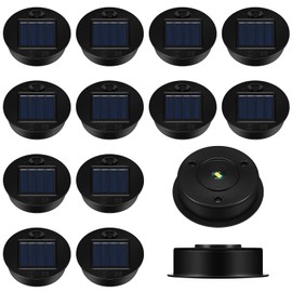 12 Repuestos de Luces Solares para Parte Superior Kit Tapas de Reemplazo de Luz Solar para Exterior Tapa de Linterna de Panel Solar LED Impermeable para Decoración de Patio (2.76 Pulgadas)