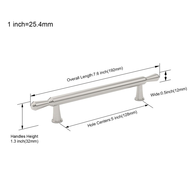 FURNIWARE Pack of 10 Cabinet Handles,128mm(5 Inch) Hole Center Cabinet