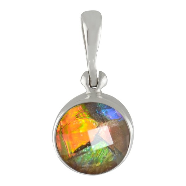 Starborn Ammolite with Quartz Crystal Faceted 7.5 mm Diameter 925