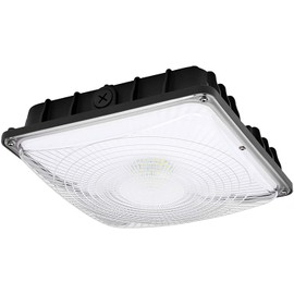 Feazac LED Canopy Light Fixture,45W 5850lm HID/HPS Replacement, 9.5" x 9.5", LED Shop Light, 5700K, AC100-277V, IP65 Waterproof,Canopy Light Outdoor for Gas Station,Warehouse Light (45W-1PACK)