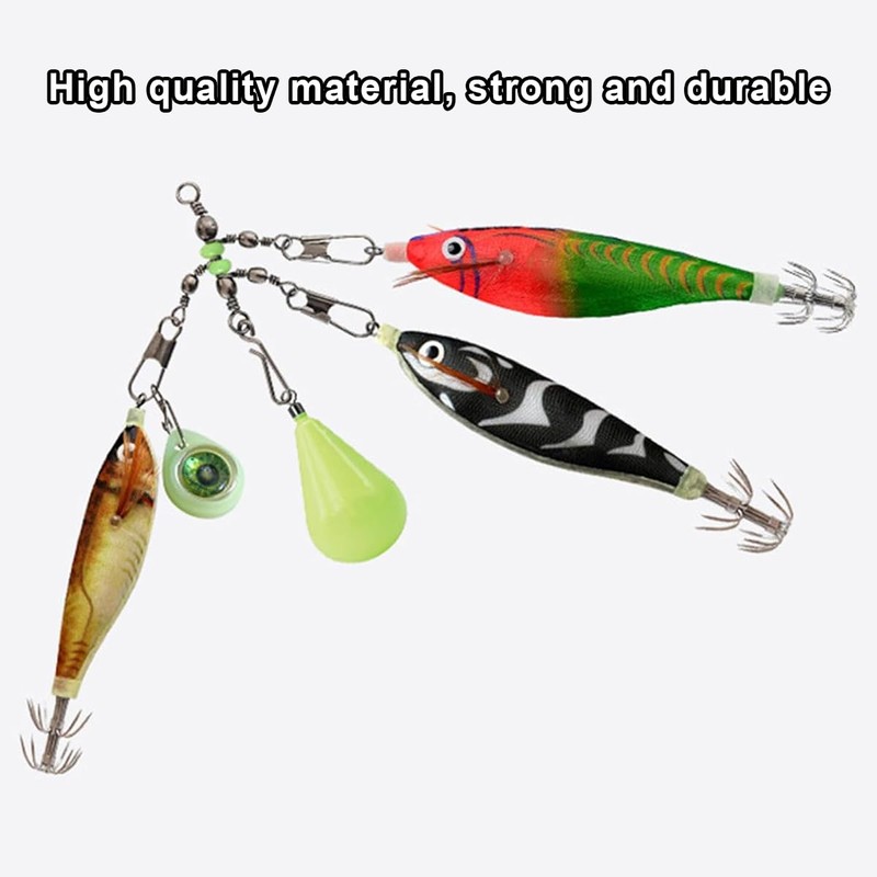 AIMALL 15PCS Wooden Shrimp Rig Swivel - Luminous Bead Turnaround