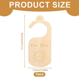 7 Pcs Baby Wardrobe Dividers, Wood Baby Clothes Dividers from Newborn to 24 Month, Baby Closet Organizers Safe Wardrobe Separators for Infant Newborn Boys & Girls