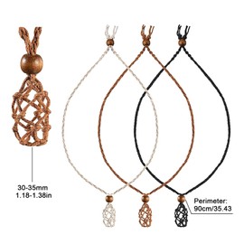 TAIZER 6 Pieces Necklace Cord Empty Stone Holder Empty Cord Necklace Stone Holder Adjustable Retro Braided Cage Fish Netted Necklace Cord Replacement Rope Necklace Stone Necklace DIY Bracelet Cord
