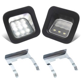 RUXIFEY Luces LED para matrícula con clips de retención de metal compatibles con Dodge Ram 1500 2500 3500, 6000 K, 2 unidades, color blanco