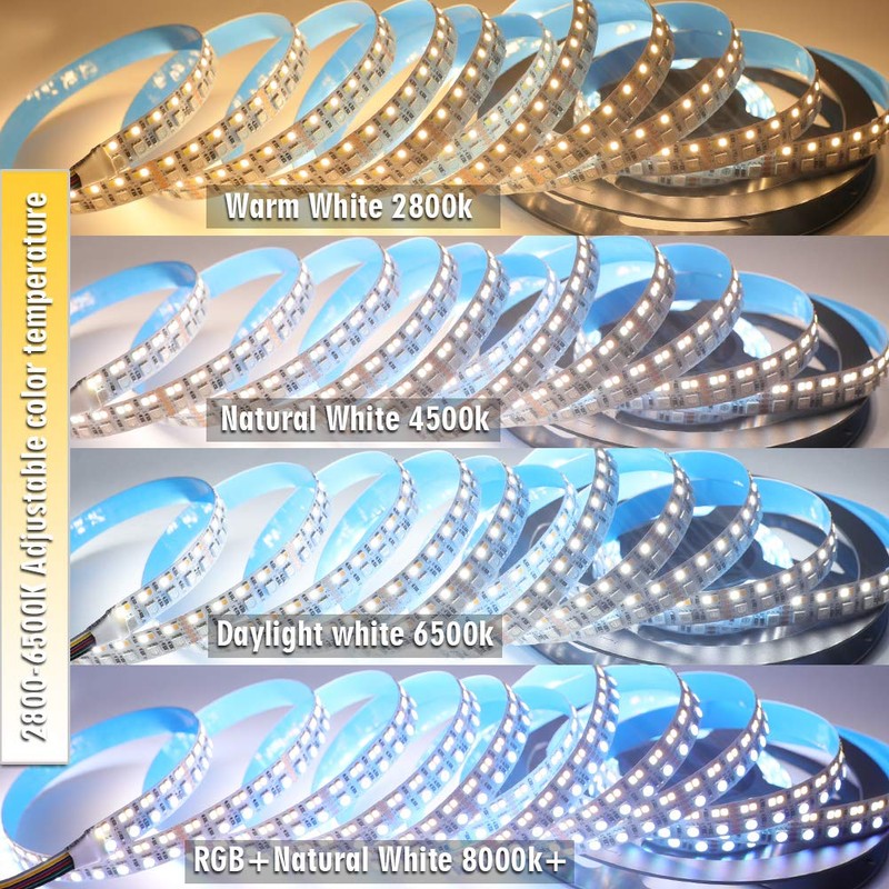 Brightest RGB+CCT Flexible led Strip Lights 270LEDs/Meter 5050 RGB +