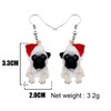 WEVENI Acrylic Christmas Hat Dog Earrings Dangle Drop Pet Jewelry