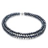 Eliana Black 6-7mm Double Strand A Quality Freshwater 925 Sterling