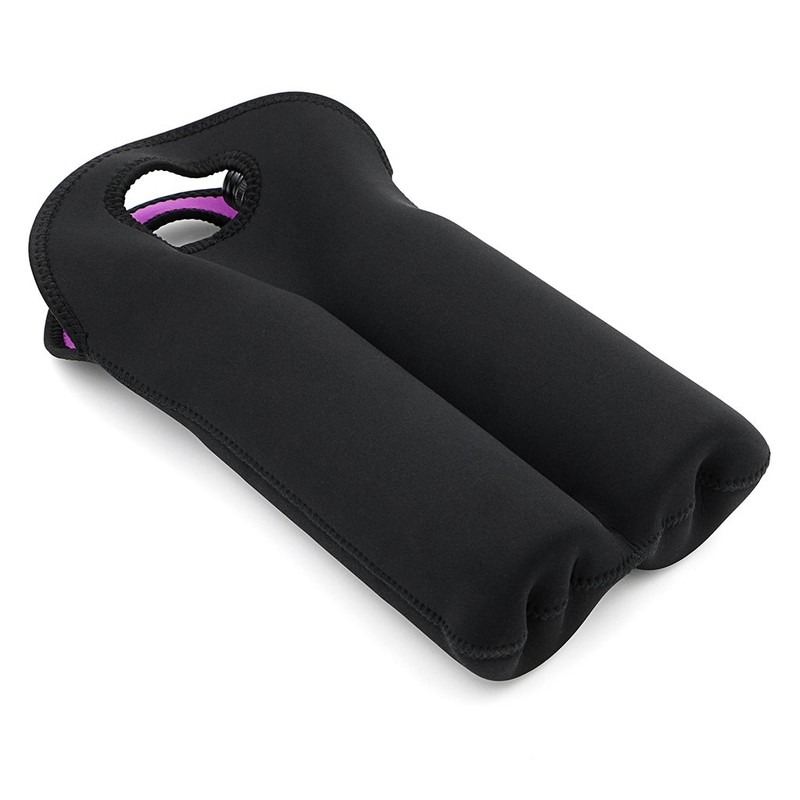 Hipiwe Wine Carrier Tote Bag Two Bottle Insulated Neoprene Wine/Water