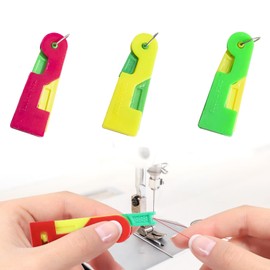 3 Pcs Automatic Needle Threader, Plastic Sewing Machine Needle Threader, Simple Needle Threaders Hand Sewing Automatic Needle Threaders for Hand Sewing and DIY Threading Tool(Random Color)
