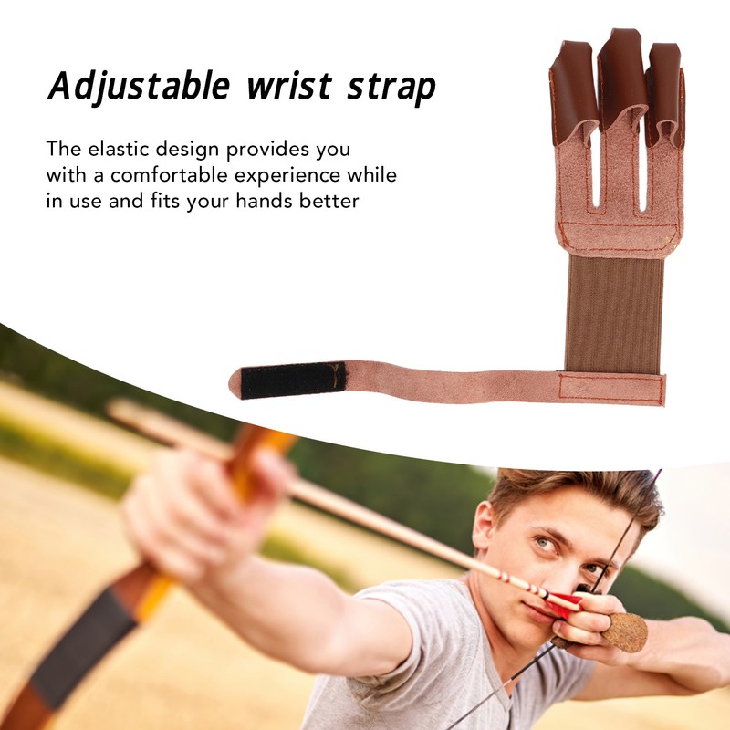 Archery Glove Cowhide Protective 3 Finger Guard Finger Tab Glove