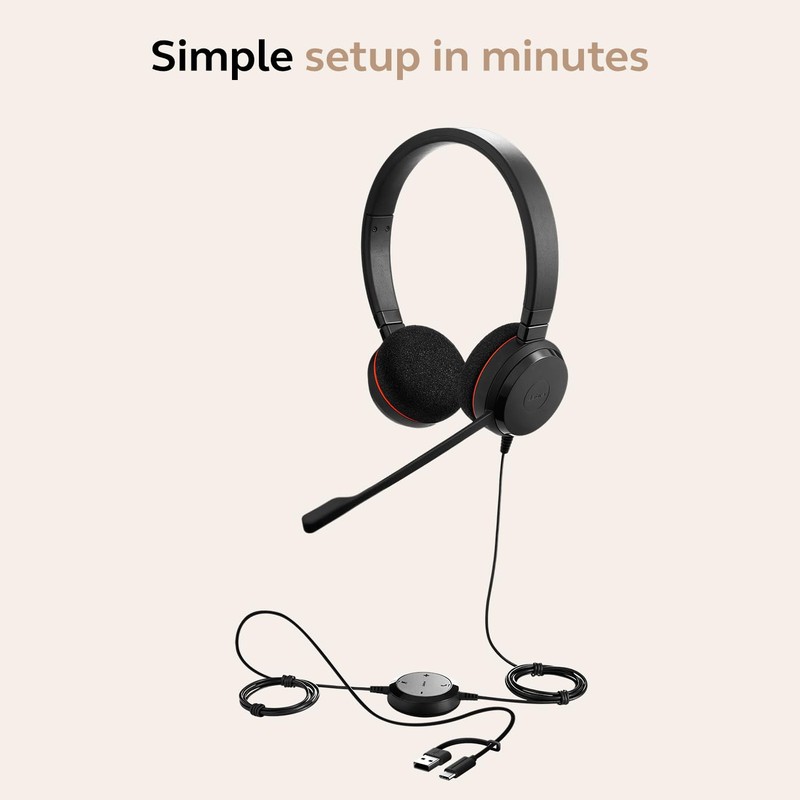 Jabra Evolve 20 Stereo Headset – Unified Communication Certified Headphones