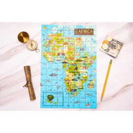 Terra Puzzles Africa Map Wooden Jigsaw Puzzle 152 Piece, 10x15 inches