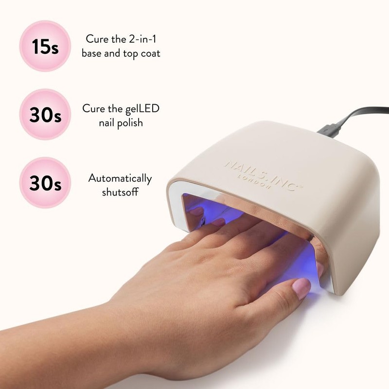 Nails.INC GelLED Portable LED Lamp, Cures in 30 Seconds, Nail