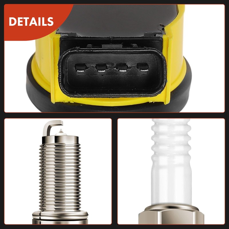A-Premium Ignition Coil Pack and Iridium Spark Plugs Compatible with