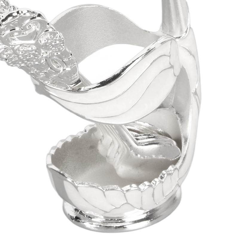 Silver Swan Dinnerware Set Swan Base Holder Teaspoon Cutlery Set