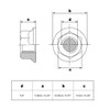 sourcing map 1/4-20" Serrated Flange Hex Lock Nuts, 304 Stainless