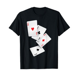 Four Aces Poker Pro Lucky Player Winner Costume Hand Gifts Maglietta