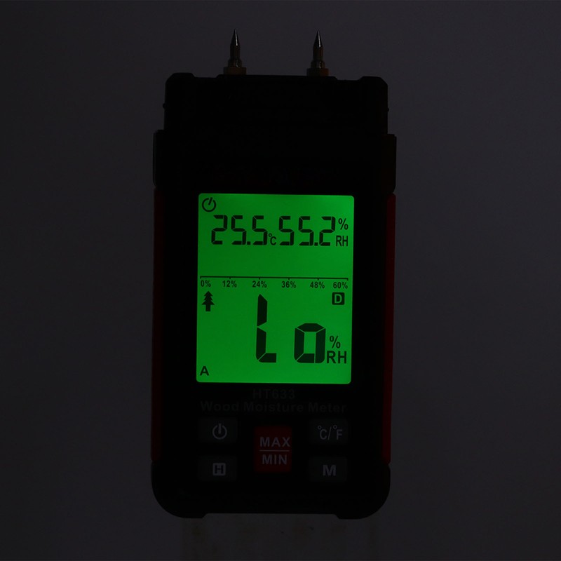 Wood Moisture Meter Multifunctional Digital Moisture Detection Tester for Firewood