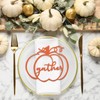 12 Pieces Thanksgiving Pumpkin Tabletop Wood Cutouts with Thankful Grateful