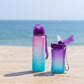 OLDLEY Kids Water Bottle for School, 12 oz (2 lids) BPA-Free Reusable Leak-proof Durable Tritan Plastic Water Bottles with Straw & Chug Lids, Anti-dust Spout Cover (Macaroon)