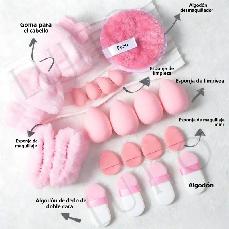 40pcs Brochas Maquillaje Profesional Esponjas Neceseres