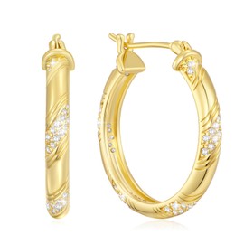 14K Gold Hoop Earrings 14K Gold Earrings for Women Hypoallergenic Large 25mm Hoop Earrings Trendy Elegant Gold Earring Jewelry