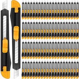 Lanties 300 Pcs Box Cutters Retractable Utility Knife School Supplies 9mm Wide Blade Cutter Compact Razor Knife for Office Home use(Black)