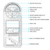 Vicloon Multifunctional Geometric Ruler, Drawing Template Measuring Tool Plastic Measuring