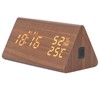 LED Digital Alarm Clock Multipurpose Wooden Clock with Voice Control