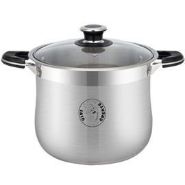 Vivicreate Stainless Steel Stock Pot, 27.5 Quart, 11.4 x 13.4 Inch, Heavy Duty with Glass Lid