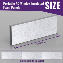 Mxclimate Insulated Foam Panels for Portable AC Window Vent Kit,Adjustable Thick Air Conditioner Insulation Seal Panels for Keeps Hot Air Out in Summer,3 Pcs up to 50 Inch