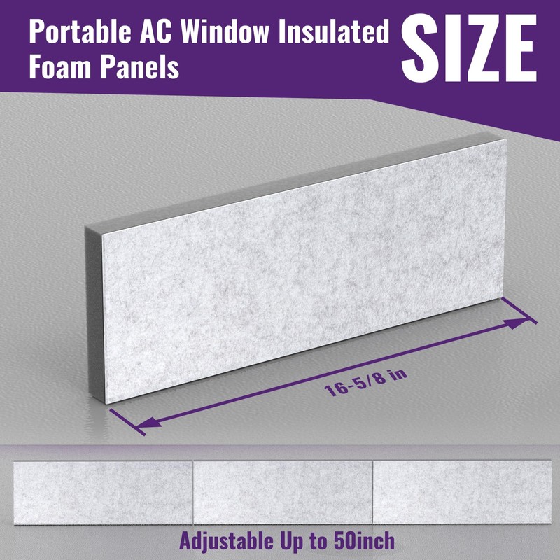 Mxclimate Insulated Foam Panels for Portable AC Window Vent Kit,Adjustable