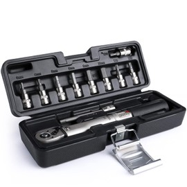CYCLISTS CT-T01 Bicycle Torque Wrench Set, Insertion Angle, 0.2 - 24 Nm, 0.2 - 9.4 ft (6.35 mm) (1/4 inch), 0.1 inch (3/4/5/6/8/10 mm), 0.2-0.2 inch (5 mm) - L T20 T25 T30 Socket, Preset Type, Dedicated Storage Case Included