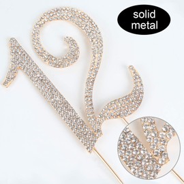 LINGPAR - Decoración para tarta con cristales decorativos (12 unidades), color dorado, Dorado