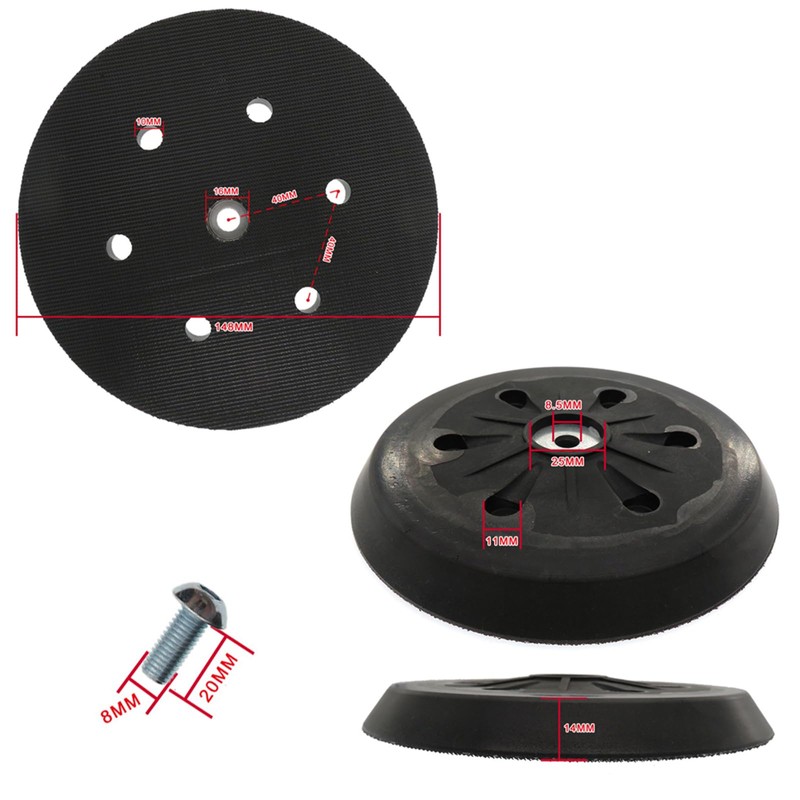 2X 150mm Hook Loop Backing Pad 6 Holes Compatible with