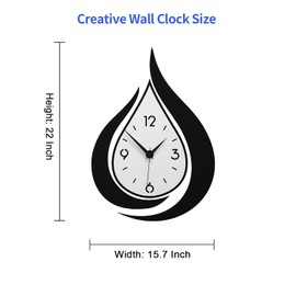 MEISD Decorative Wall Clock for Living Room Decor, Modern Wall Clocks Battery Operated for Bedroom Kitchen Office Home, 22 Inch Acrylic Big Silent Creative Wall Clock Non Ticking