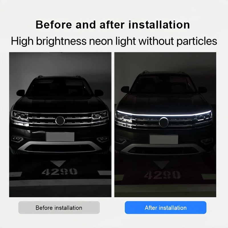Car led Hood Lights,Multicolor 120modes (79 Inch) 12V, Engine Hood