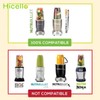 Hicello 18oz Cup with Lid Replacement Parts for Nutribullet 600W/900W