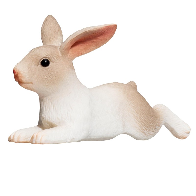 MOJO Rabbit Lying Realistic International Wildlife Hand Painted Toy Figurine